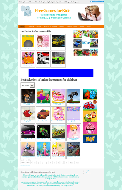 Online free games for kids Homepage